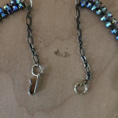 1940s RARE HOBE FIVE PENDANT PURPLE HEAD- LIGHT ORIGINAL COND FESTOON NECKLACE
