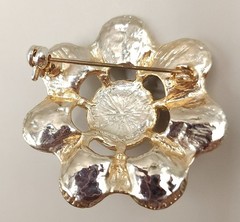 Vintage Rhinestone Faux Pearl Brooch Lot 5pc Aurora Borealis Starburst Bow Pin