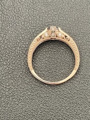 14KT Rose Gold 0.66CT Blue Sapphire 0.12CTW Diamond Ring Size 8.25 (PB332)