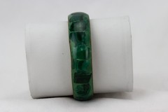 Inlayed Malachite and Brass Bangle Bracelet, 73gr