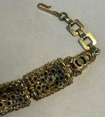 Vtg. Barclay Gold Tone Multi Color Rhinestones Necklace 14 7/8″