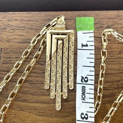 VTG Designer Gold Tone Necklace by Monet 60’s 70’s MCM Fashion Costume Jewelry