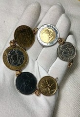 Vintage Milor 14k Yellow Gold Italian Coin Bracelet 7 In