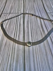 Vintage Silver Tone Choker Necklace Adjustable 14” Max Length