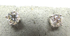 Beautiful 2.30 ctw Diamond Stud Earrings 18k White Gold SI3- I1 J/K MAKE OFFER
