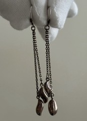 Vintage 925 Sterling Silver Dangling Earrings with a Chain Link Design 2.5in