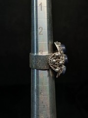 Vintage Sterling Silver Lapis Ring Tribal Middle Eastern Style Size 3.25