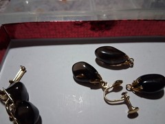 1960’s 4 Pc Smoky quartz Jewelry Set Gold Filled, Pendant,Bracelet, Pin,Earrings