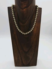 Monet Gold Tone Ball Necklace Collar Signed 80’s style Couture Vintage 17 in