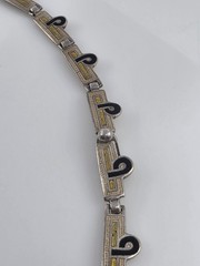 VTG MARGOT DE TAXCO MEXICO MODERNIST STERLING SILVER 925 ENAMEL NECKLACE
