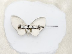 Vintage Nickel Silver Butterfly Brooch- 2 1/4″ W