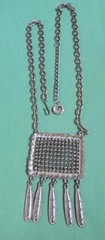 Vintage LISNER Signed Pendant & Necklace in Silver Tone