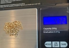 18K Solid Yellow Gold Vintage Necklace Rolo Chain 20.5″