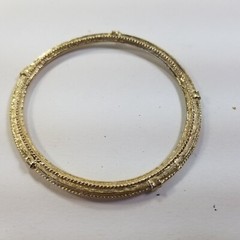 Vintage Gold Tone Solid Textured Nautical Bangle Bracelet