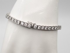 Designer $16,000 7ct IDEAL CUT VS G Diamond 14k White Gold Tennis Bracelet 18g