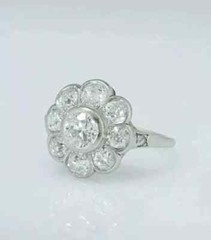Art Deco Style Round Cut Lab Created Diamond 925 Sterling Silver Engagement Ring