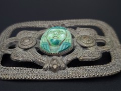 Vintage Max Neiger Egyptian Revival Pharaoh Brooch Czech Art Deco Pin