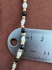 Vintage Genuine Pearl & 14K Yellow Gold Beaded 15.5in/ 4mm