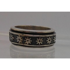 1990’s Sterling Silver Spinner Prayer Worry Pinky Ring Size 6 Band Handcrafted