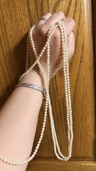 Vintage Hand Knotted Baroque Freshwater Pearl Necklace Endless Strand 104 Inches