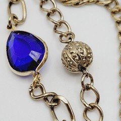 Maximalist Waterfall Gold Tone Multi Chain Beaded Station Vintage Necklace Korea
