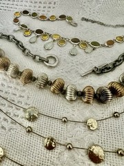 Lot of 3 Vintage Necklaces Mixed Metals