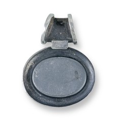 Oval Onyx Cabochon Slide Pendant | Vintage Thailand Sterling Silver 925