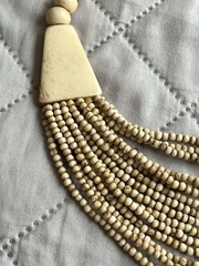 Vintage Necklace Multi-Strand Yak Bone from Nepal Handmade Ethnic Authentic