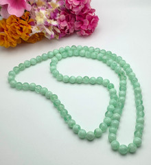 Vintage Seafoam Green Lucite Beaded Necklace No Clasp Translucent 9.3mm 17”