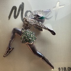 Monet pin brooch ballerina rhinestones vintage unused 80’s Mint In Box