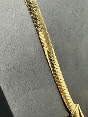 Vintage Napier Necklace Textured Gold Tone Art Deco Style Fold Over Clasp Signed