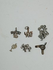 Lot 6 Vintage Bracelet Charms Donkey Hairdryer Sweet 16 Love Hairdresser Party