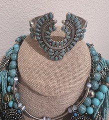 51 pc Vintage Costume Jewelry Lot Southwestern Faux Semi-Precious style Jewelry