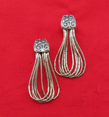 Dakota West Sterling Silver Shube Vintage Earrings Liquid Silver 1.5 in 975c