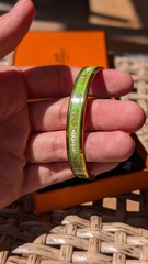Vintage Rare Hermès Clic Clac-Style Enamel Bangle & Box