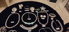 Vintage Mod Silvertone Jewlery Lot Of 37. 5LBS+.17 Signed Monet Avon…