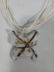 Butterfly Glass Brilliant Pendant Choker Necklace White Clear FAST Shipping