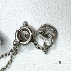 Vintage Y2K 925 Sterling Silver Amethyst Clear Crystal Flower Pendant Necklace