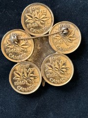 Canadian Cent Coin Brooch late 1940’s or early 1950’s
