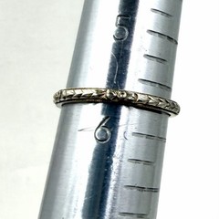Antique 18K White Gold Wedding Band Ring Bridal Wreath Bouquet Orange Blossom