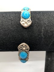 7″ Southwestern Style Silver Faux Turquoise 3/8″ Wide Cuff Bracelet JB30