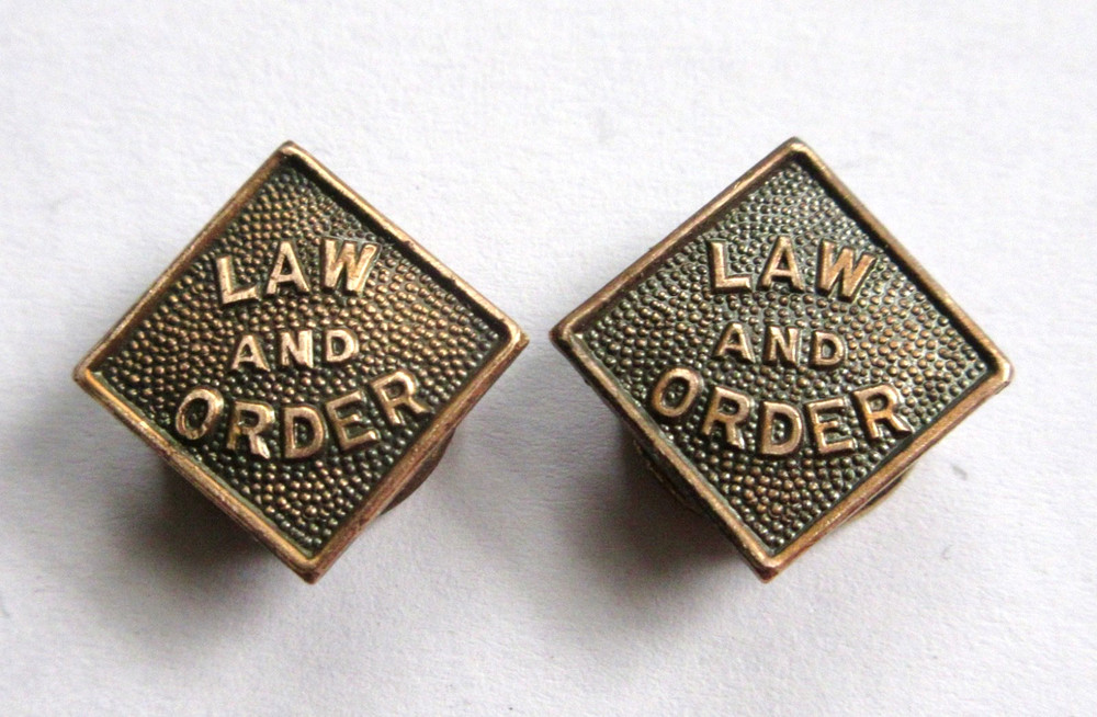 LAW AND ORDER Antique Collar or Cuff Buttons