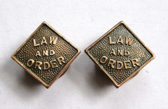 LAW AND ORDER Antique Collar or Cuff Buttons