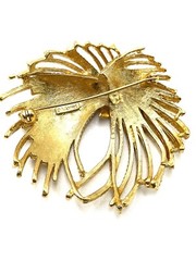 Monet Mirador Demi Parure Gold XL Brooch Pin Post Pierced Earrings Set Vintage