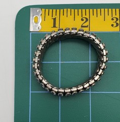 Vintage Light Blue Rhinestone Expandable Silver Tone Metal Bracelet, c. 1950’s