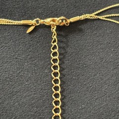 Avon Gold Tone Multi Strand Beaded Necklace Layered Filigree Station 16-19”