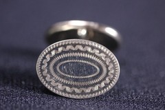 Antique PSM Phillip-Simons Co Belais 14K White-Gold-Front Cufflinks Oval Shape