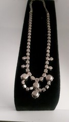 Vintage Prong set Rhinestone Glamorous Bib Statement Necklace 15 in