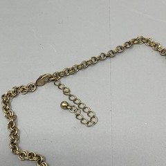 Statement Rhinestone Necklace Gold Tone Bib Tan Acrylic Clear Metallic Glass 18″