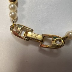 Vtg Napier Faux Pearls & Gold Plated Beads Bracelet 7”